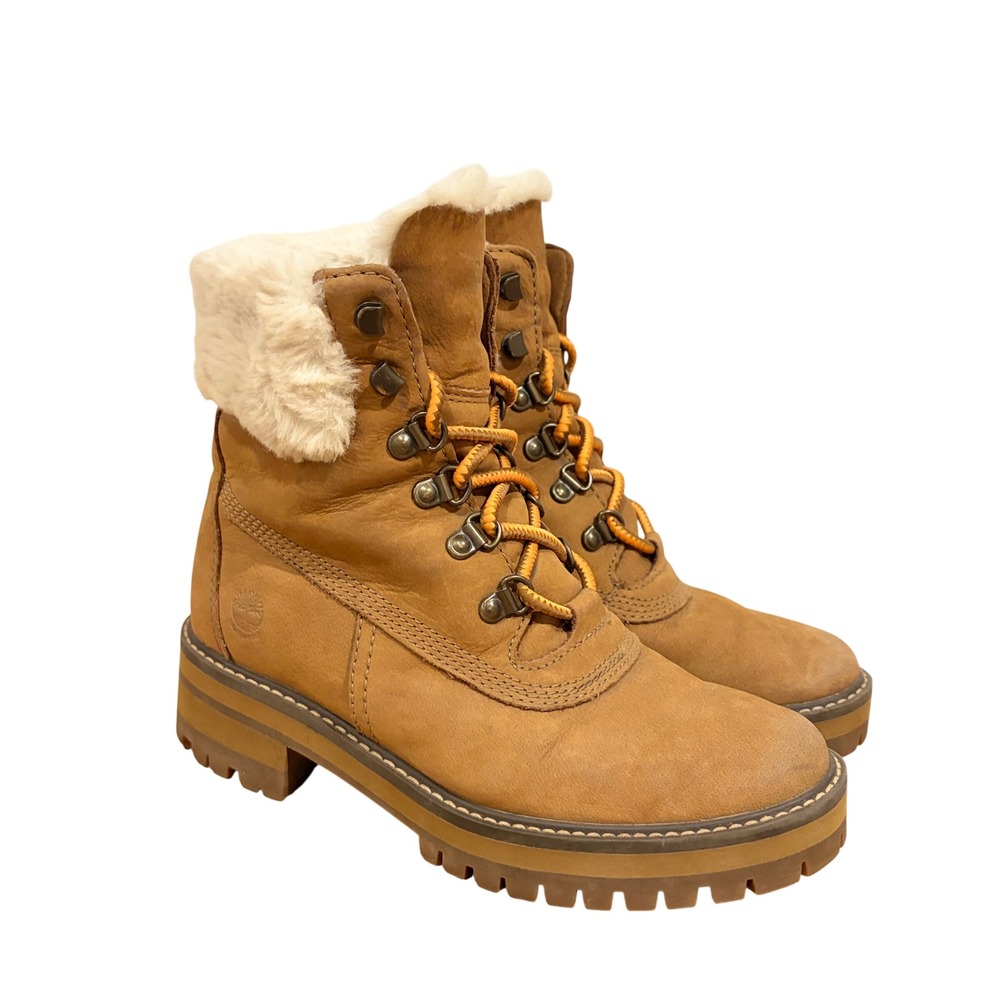 Timberland Courmayeur Valley 6" Faux Fur Whaterproof Nubuck Boots Womens 6.5
